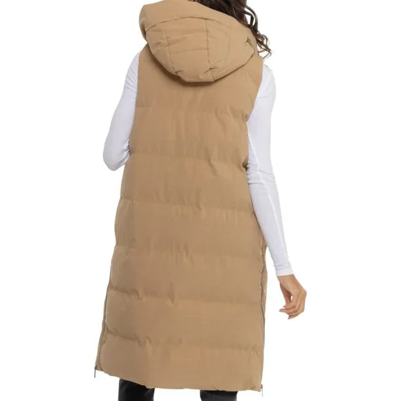 (取寄) キョーダンアウトドア ロング キルテッド フーデット パファー ベスト - インサレーテッド Kyodan Outdoor Long Quilted Hooded Puffer Vest - Insulated  Bitter Chocolate Kyodan Black Outdoor Long Quilted Hooded Puffer Vest - Insulated